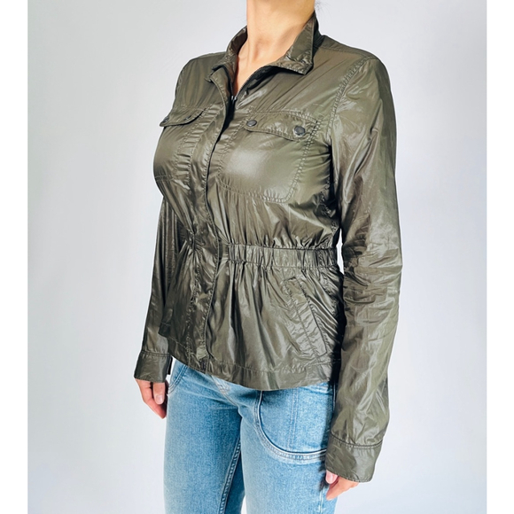 THEORY womans Windbreaker Military Green Jacket Size S - Picture 3 of 12